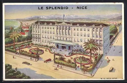 Künstler-AK Nice, le Splendid Hotel, Boulevard Victor-Hugo 50