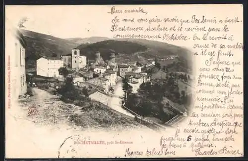 AK Rochetaillée /St-Étienne, Ortsansicht mit Strasse aus der Vogelschau