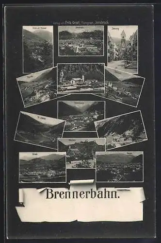 AK Sterzing /Brennerbahn, Strassenpartie, Klausen, Brixen