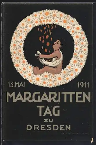 AK Dresden, Karte zum Margaritten-Tag 1911