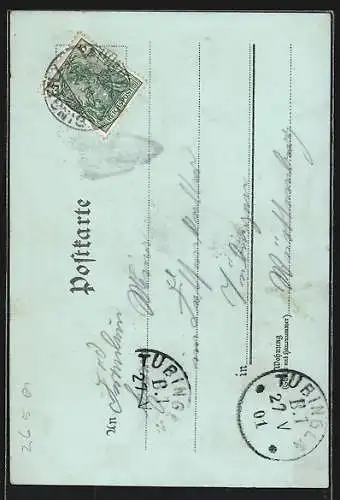 Mondschein-Lithographie National-Denkmal auf dem Niederwald