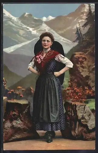 AK Volkstracht aus der Steiermark, Junge Dame