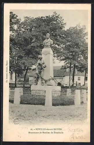 AK Roville-devant-Bayon, Monument de Mathieu de Dombasle