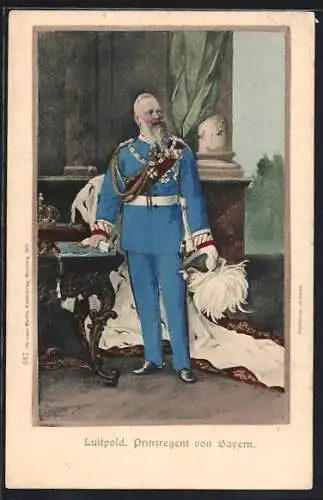 Künstler-AK Prinzregent Luitpold in Uniform