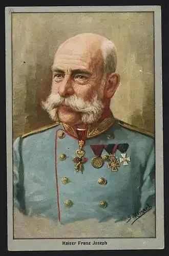 Künstler-AK S. Hornert: Kaiser Franz Josef I. von Österreich in Uniform