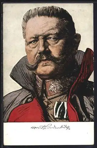 Künstler-AK Paul von Hindenburg auf dem Titelblatt der Münchner Jugend, 1914 Nr. 51