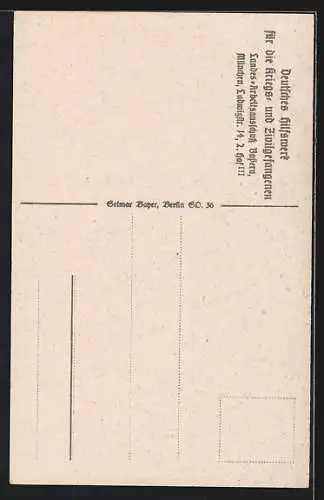 Künstler-AK Kriegsanleihe, Deutsches Hilfswerk für die Kriegs und Zivil-Gefangenen, Arbeitende Männer