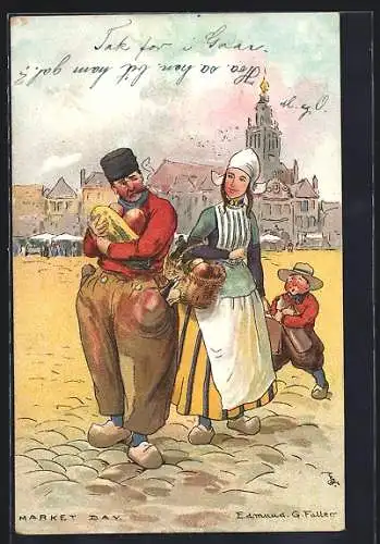 Künstler-AK sign. E.G. Fuller: Market Day