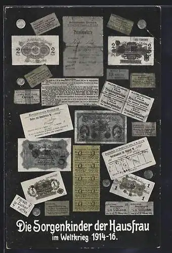 AK Brotkarte, Petroleumkarte, Kartoffelkarte, Weltkrieg 1914-16