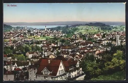 AK St. Gallen, Panoramablick über die Stadt