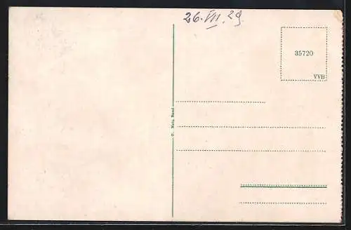AK Basel, Die drei Rheinbrücken mit Münster