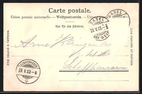 AK Basel, Wettsteinbrücke mit Kleinbasel