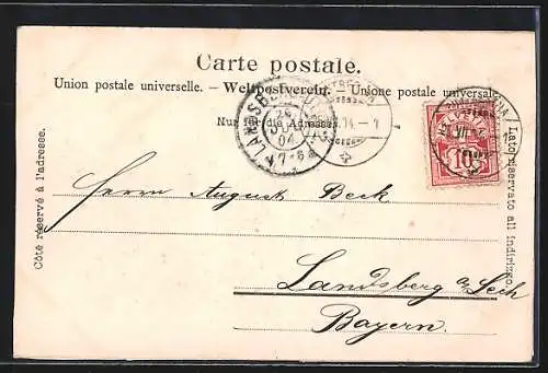 AK Pontresina, Totalansicht am Bergfuss