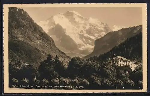 AK Interlaken, Die Jungfrau vom Höheweg aus gesehen