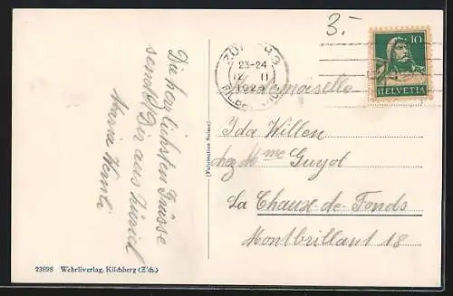 AK Zürich, Grossmünster vom St. Petersturm aus