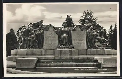 AK Berne, Monument de l`Union télégraphique internationale