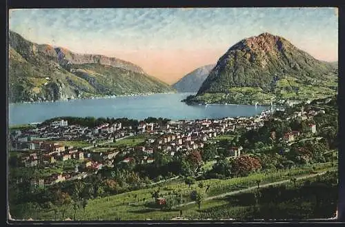 AK Lugano, Veduta generale col Monte S. Salvatore