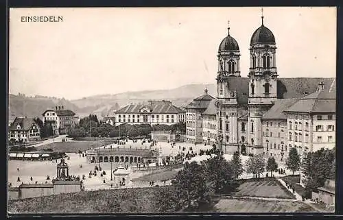 AK Einsiedeln, Ortspartie mit Kloster