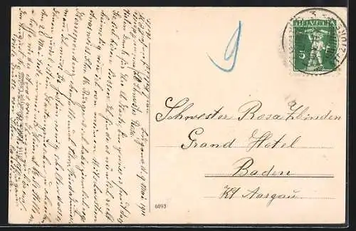 AK Lugano, Visto dalla stazione, con Monte Boglia e Monte Brè