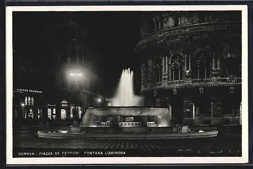 AK Genova, Piazza de Ferrari, Fontana Luminosa