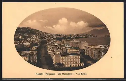 AK Napoli, Panorama, Via Mergellina e Viale Elena