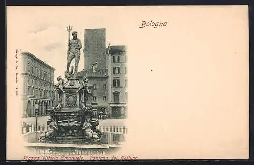 AK Bologna, Piazza Vittorio Emanuele, Fontana del Nettuno