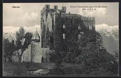 AK Meran, Blick auf Schloss Katzenstein