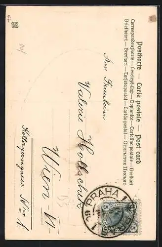 AK Mädchen mit Osterküken und bunten Eiern, Frohe Ostern