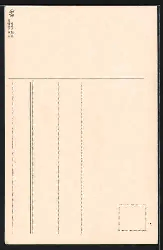 AK Osterküken auf einem umgekippten Osterkorb