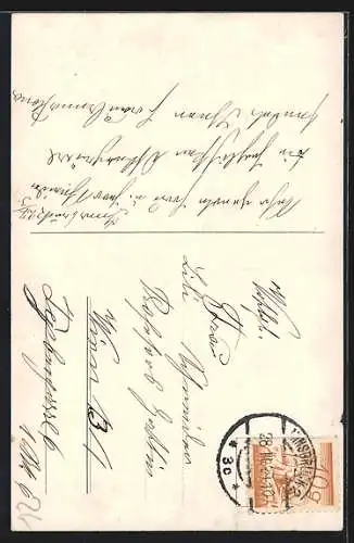 AK Ostergruss mit Osterküken und Birkenzweig