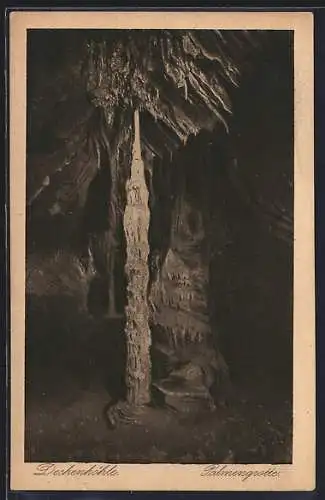 AK Dechenhöhle, Säule in der Palmengrotte