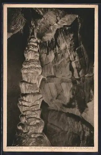 AK Streitberg, Binghöhle, Dr. Kellermann's Grotte mit der Riesensäule