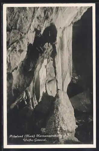 AK Rübeland /Harz, Hermannshöhle, Weisses Gewand