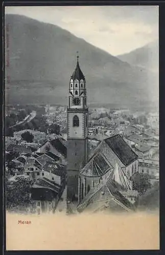 AK Meran, Panorama mit der Kirche