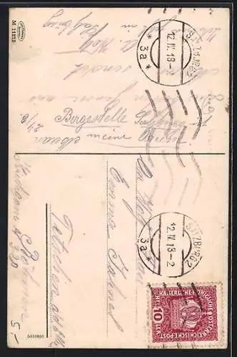 AK Meran in Süd-Tirol, Ortsansicht gegen die Berge