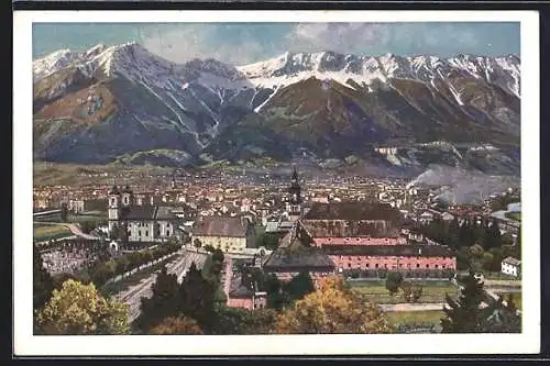 Künstler-AK Deutscher Schulverein Nr. 1741: Innsbruck, Teilansicht gegen Norden