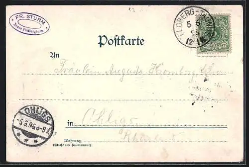 Lithographie Feldberg / Taunus, Restaurant v. Fr. Sturm, Brunhilden Felsen, Altkönig & Wanderer