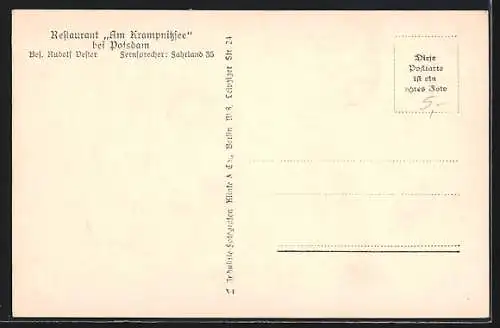 AK Potsdam, Restaurant Am Krampnitzsee v. Rudolf Dester