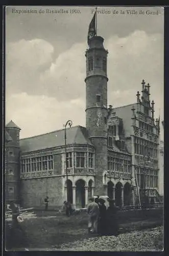 AK Bruxelles, Exposition 1910, Pavillon de la Ville de Gand