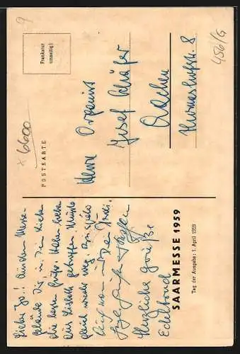AK Saarmesse 1959, Logo der Messe