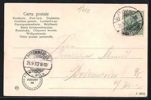 AK Düsseldorf, Ausstellung 1902, Cafe zur schönen Aussicht