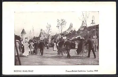 AK London, Franco-British Exhibition 1908, Scenic Railway, Ausstellung