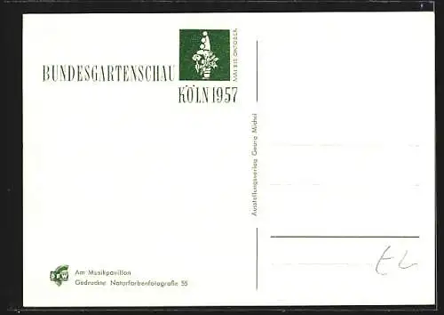 AK Köln, Bundesgartenschau 1957, Am Musikpavillon