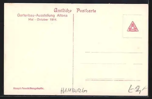 AK Altona, Gartenbau-Ausstellung 1914, Die Haupt-Ausstellungshalle