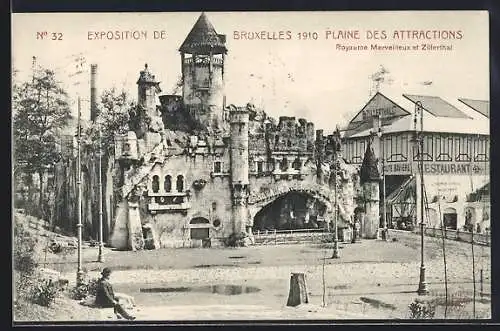 AK Bruxelles, Exposition 1910, Plaine des Attractions, Royaume Merveilleux et Zillerthal