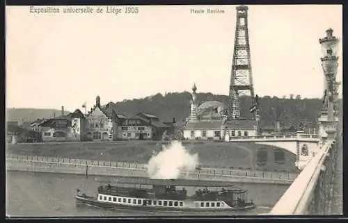 AK Liege, Exposition universelle 1905, Restaurant-Cafe Haute Baviere, Dampfer, Aussichtsturm