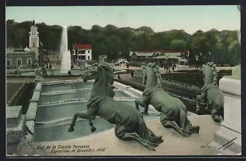 AK Bruxelles, Exposition 1910, Vue de la Grande Terrasse