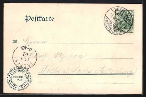 AK Düsseldorf, Industrie- & Gewerbeausstellung 1902, Lichtfontaine