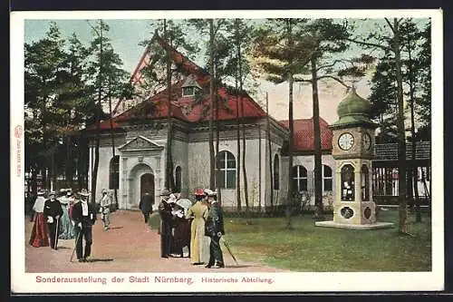 AK Nürnberg, Landes-Jubiläums-Ausstellung 1906, Historische Abteilung mit Wettersäule