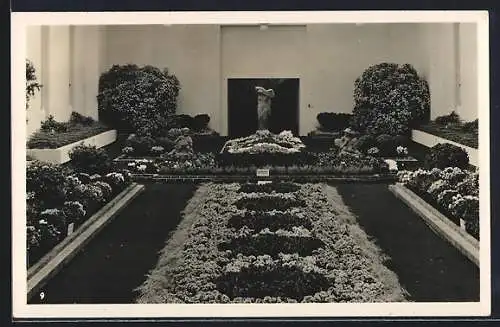 AK Dresden, Reichsgartenschau 1936, Blumenbeete im Innenhof